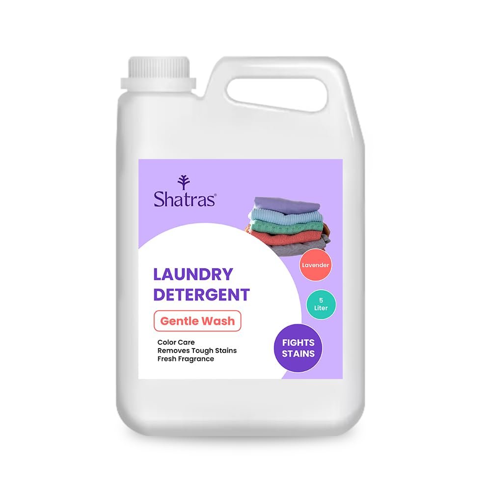 Shatras Liquid Detergent 5 Liter, Laundry Liquid for Fabric Care, Suitable for Top-Load and Front Load Machine and Hand Wash, Concentrated Laundry Detergent