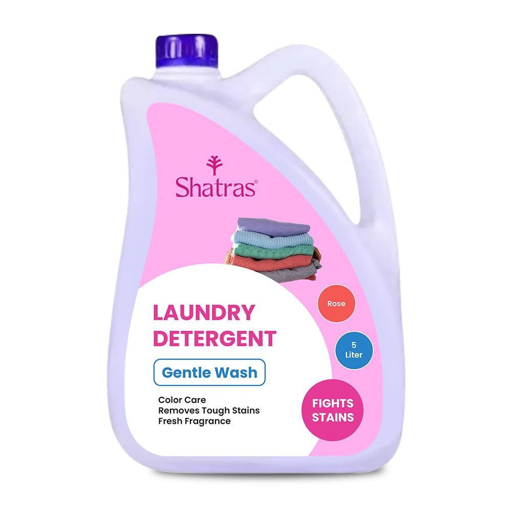 Shatras Liquid Detergent 5 Liter, Laundry Liquid for Fabric Care, Suitable for Top-Load and Front Load Machine and Hand Wash, Concentrated Laundry Detergent