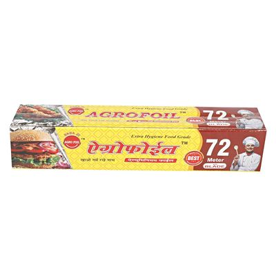 Agro Foil Aluminium Foil for Food Packing 72mtr Paper Roll for Kitchen Food Wrap Foil Paper for Food Wrap