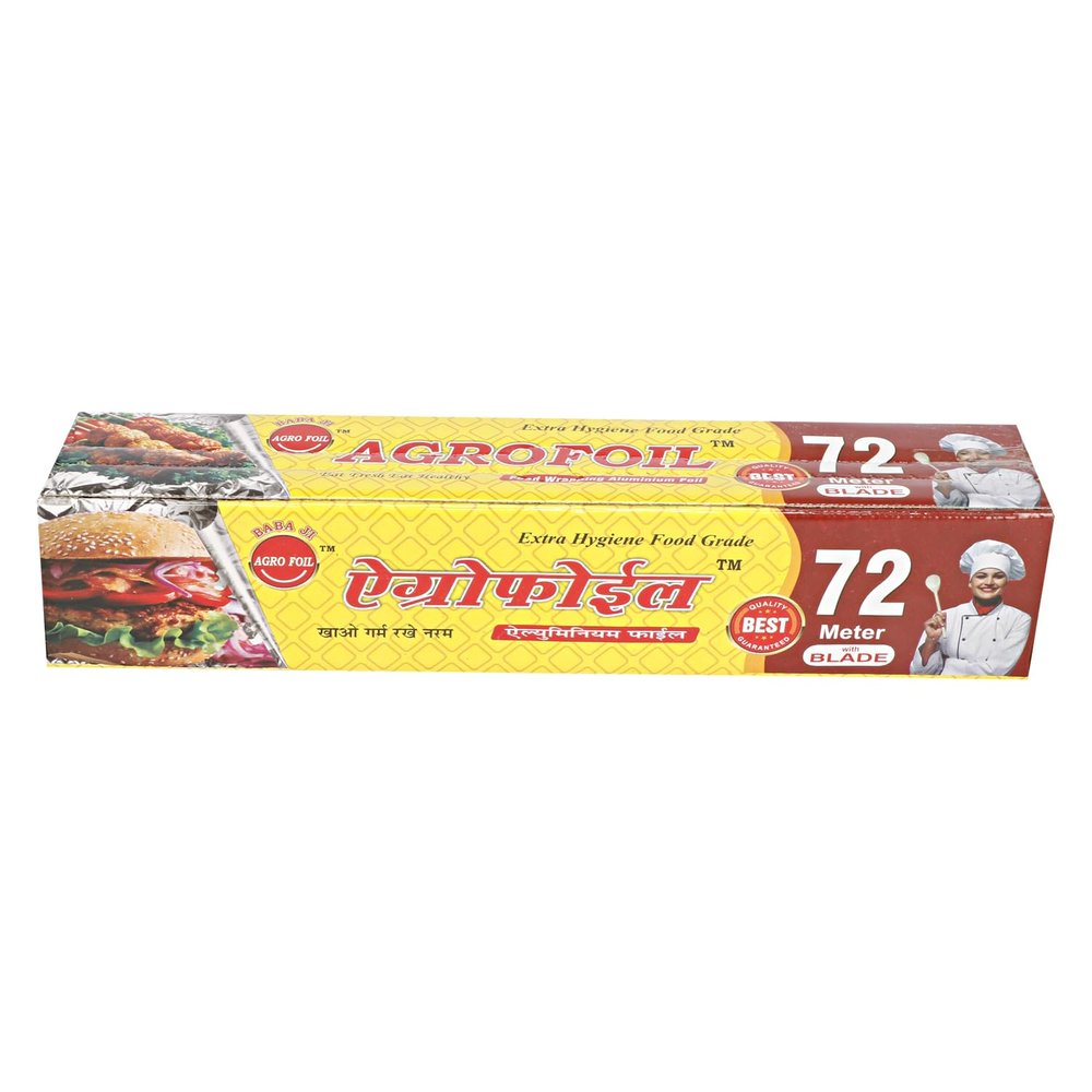 Agro Foil Aluminium Foil for Food Packing 72mtr Paper Roll for Kitchen Food Wrap Foil Paper for Food Wrap