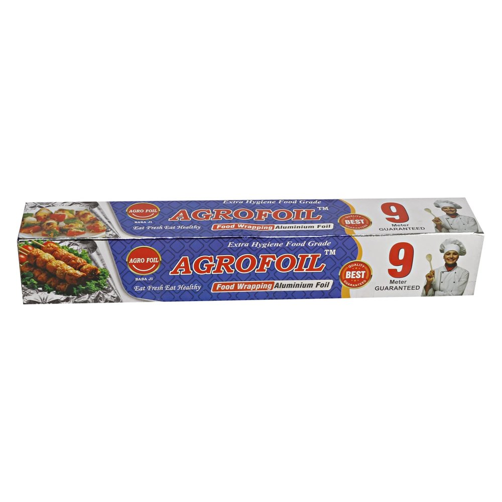 Agro Foil Aluminium Foil for Food Packing 9mtr Paper Roll for Kitchen Food Wrap Foil Paper for Food Wrap