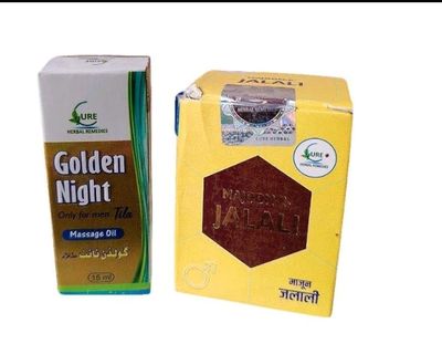 Ayufresh Cure herbal redimies Golden night tila massage oil 15ml and majune jalali 125gm