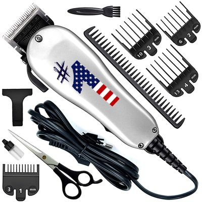 Men Fully Waterproof Big Powerful Corded Hair Clipper Electric Razor Professional Saving Trimmer Beard Moustache Trimmer 7 Length Settings (Multicolor) D8
