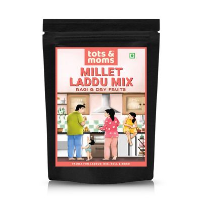 Tots & Moms Foods | Ragi & Dry Fruits Laddu Mix | Guilt Free Treats - 250g