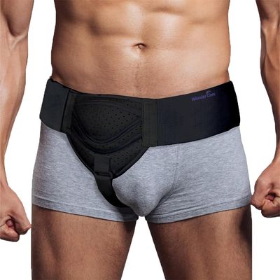 Wonder Care Hernia belt for men inguinal support belt Pain Relief With Removable Compression Pads Groin hernia truss Flexible Adjustable Groin Straps Left or Right inguinal Hernia Truss Brace- L/XL
