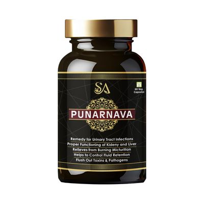PUNARNAVA Capsules| Good Gut Health & Healthy Appetite| Heart and Urinary Health|UTI|Kidney|Liver|Fluid retention|  60 Veg capsules| MEN HEALTH WELLBEING