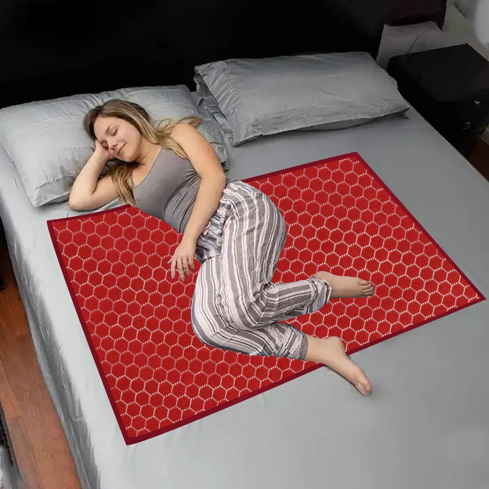 ADBENI HOME Jacquard Cotton Waterproof Underpad Incontinence Bed Pad, 48x48 Inch Maroon, Ecofriendly, Non Slip Protector, Leak Proof & Stain Free, Washable Multi Purpose Utility Sheet