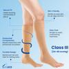 Medical Compression Stockings Below Knee | Class III (34 - 46 mmHg) - Secure Fit, Graduated Compression, Durable Design - Unisex Comfort (Large) view 2
