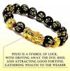 7VENS Pixue Black obsidian braclet, Semi Precious Stone Bracelet lovingly hand-tied knots with elastic thread For Will Power, Certified Bracelet For Every Day Wear Beed size- 8mm (unisex) view 2
