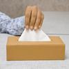CLADD INTERNATIONAL Vegan Leather Handcrafted Rectangular Tissue Paper Box Cover | Regular Facial Napkin Holder | Organizer Case | Office Desk Gift Home Table Decor Car Hotel & Restaurant | Tan view 1