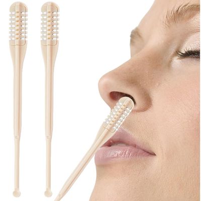 BAERFIT 2 Pcs Manual Nose Trimmer for Man Women Rotating Nasal Razor Double Head Non Electrical Nose Hair Remover Wax Nose Hair Trimmer Rotating Nasal Hair Razor Cutter for Women & Men