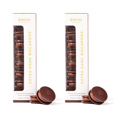 Entisi Extra Dark Chocolate Macarons - (8 pcs, Pack of 2)