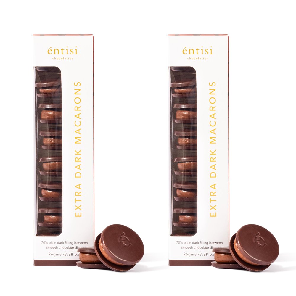 Entisi Extra Dark Chocolate Macarons - (8 pcs, Pack of 2)