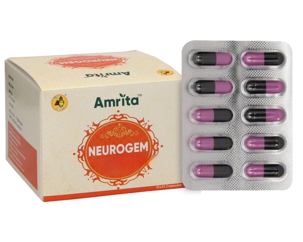 Amrita Neurogem Capsules | 100 capsules | Special Proprietory Formulation for Neuro-Muscular Care |