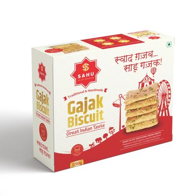 SAHU GAJAK BHANDAR Gajak Biscuit 250 Gram | No Added Preservatives and Colours | Gajjak | Gachak | Gazak Sweets | Gazak