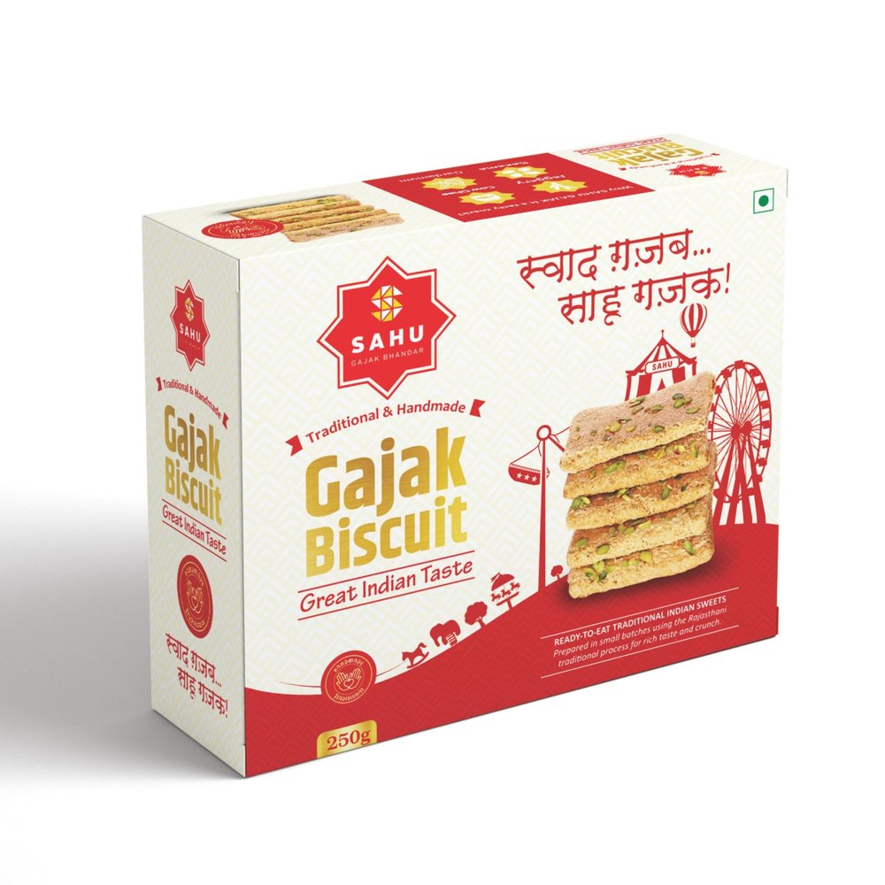 SAHU GAJAK BHANDAR Gajak Biscuit 250 Gram | No Added Preservatives and Colours | Gajjak | Gachak | Gazak Sweets | Gazak