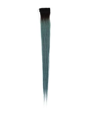 Happy Heads Clip in Color Streaks | Coloured hair extensions strips | Ombre Bright Blue | 16 Inches | Pack of 3 | 100% Human Hair Extensions Clips for Women & Girls | Color Hair Strips for Hairstyling