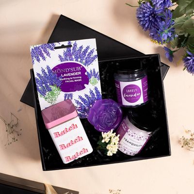 Confetti Gifts Birthday Gift Hamper for Women | Combo Pack of 5 Items-Sheet Mask | Bath Salt Jar | Cookies | Rose Shaped Soap | Scented Candle | Gift for Anniversary