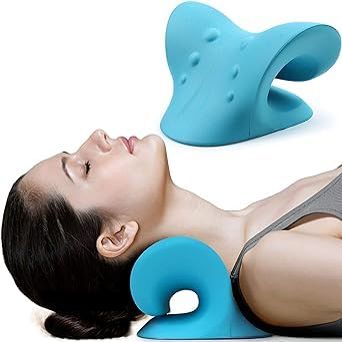 Neck Relaxer | Cervical Pillow for Neck & Shoulder Pain | Chiropractic Acupressure Manual Massage | Medical Grade Material | Recommended by Orthopaedics, Blue