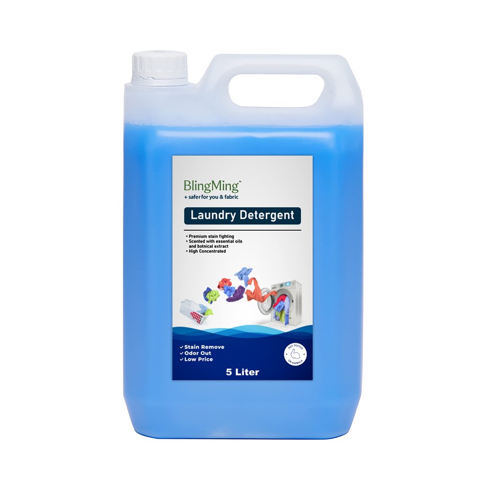 Shatras Blingming Liquid Detergent 5 Liter, Laundry Liquid For Fabric Care, Suitable For Top-Load And Front Load Machine And Hand Wash, Concentrated Laundry Detergent
