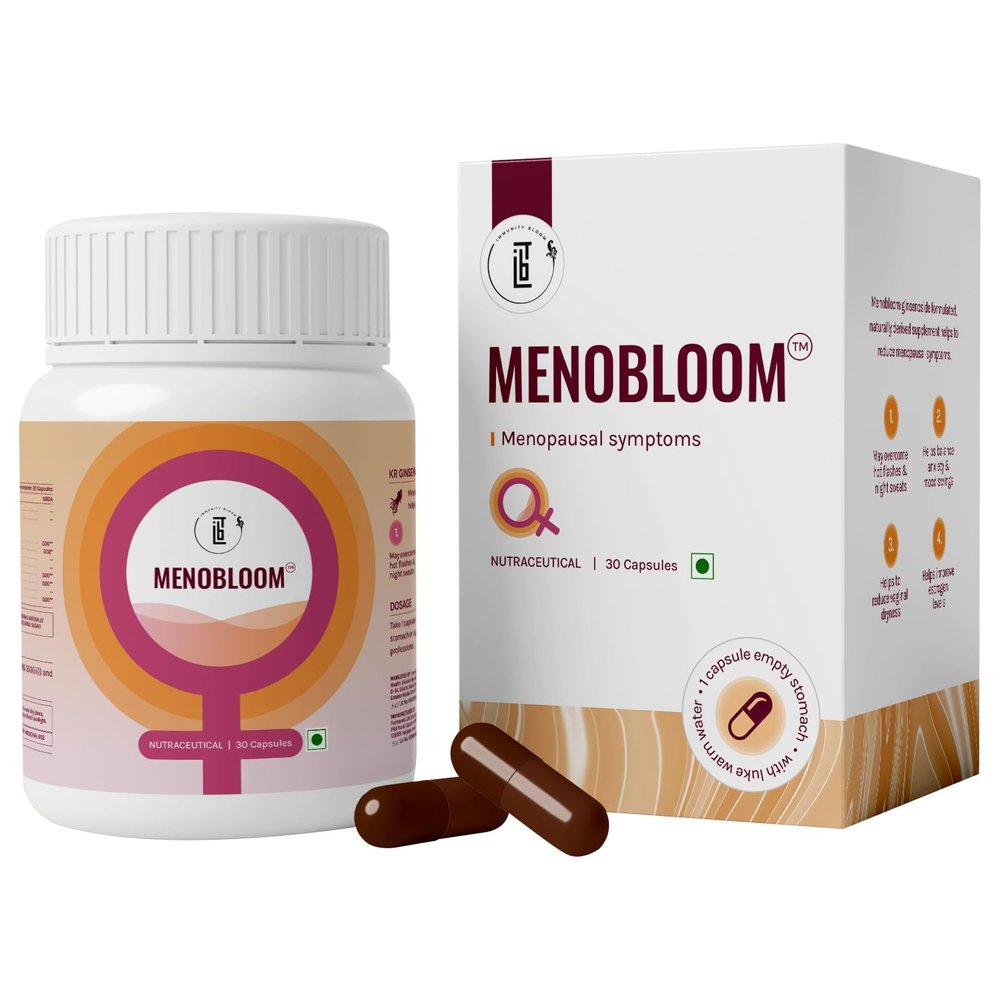 Immunity Bloom Menobloom Menopause Health Supplement with KR Ginseng M-42 and D-Mannose | Help in Hormone Imbalance, Hot Flashes, Night Sweats, Mood Swings 30 Capsules