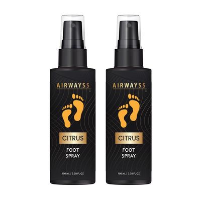 Airwayss Foot Spray Foot Care Solution Herbal Formulation - 100 ml (Pack of 2)