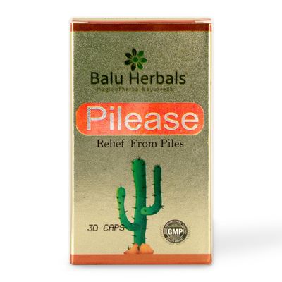 Balu Herbals Pilease Tablets | Ayurvedic Piles & Fissure Relief | Herbal Medicine for Bleeding Piles, Pain, Itching, Constipation & Swelling-30 Caps