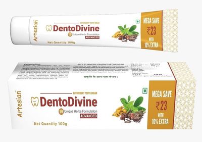 Dentodivine Pure Ayurvedic Toothpaste | For Teeth Whitening, Stain Removal & Repairs Cavities | SLS Free Toothpastes | Anti-Bacterial Tooth Paste | For Toothache, Bleeding Gums, Sensitivity, Cavities, Plaque & Bad breath | With 20 herbs & VAIDYA RECO