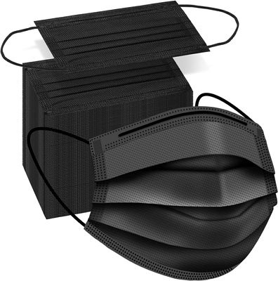 Carzillion Disposable Face Masks 3-Ply Protective 100 PCS Black Safety Breathable Mask Cover for Boys Girls with Adjustable Nose Clip & Elastic Ear Loop, Great for School/Kindergarten/Travel (100)