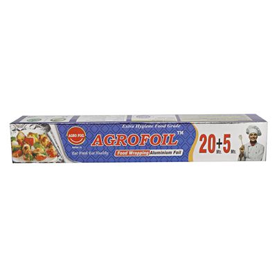 Agro Foil Aluminium Foil for Food Packing 25mtr Pack of 2 Paper Roll for Kitchen Food Wrap Foil Paper for Food Wrap
