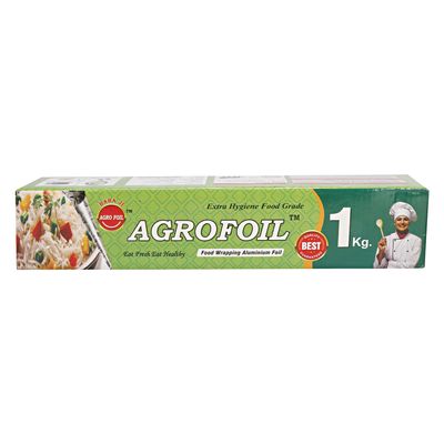 Agro Foil Aluminium Foil for Food Packing 1kg Pack of 1 Paper Roll for Kitchen Food Wrap Foil Paper for Food Wrap