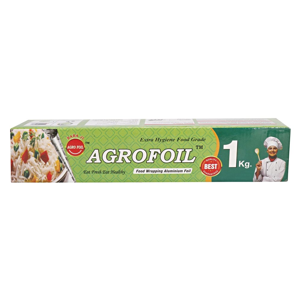 Agro Foil Aluminium Foil for Food Packing 1kg Pack of 1 Paper Roll for Kitchen Food Wrap Foil Paper for Food Wrap