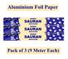 9 Meter Pack of 3 Silver Aluminium Foil Wrap for Food Packing, Cooking, Baking(FP3) view 2