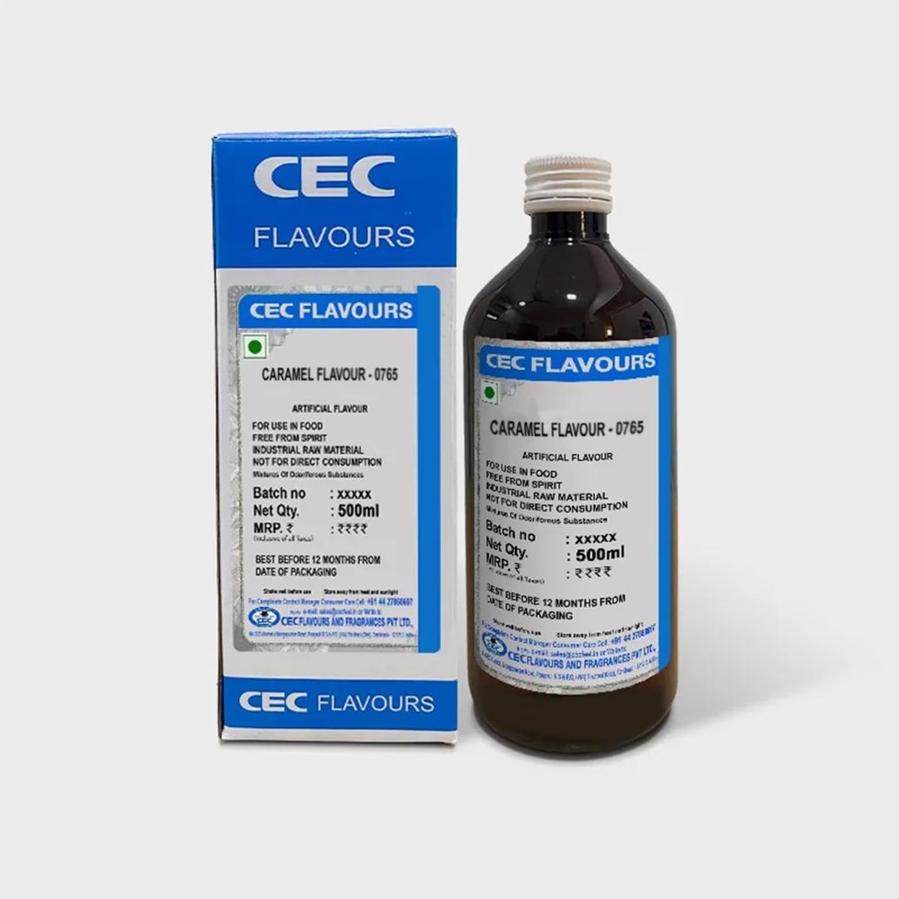 CEC CARAMEL FLV 0765 Flavour/Essence (Used as food flavouring agent and also for making dessert, food and many more)- 500 ML Pack