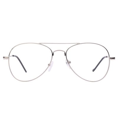 ARN OPTICALS - Aviator Progressive Reading Glasses,Anti Glare And Blue Cut For Men Women Power +1.00 +1.25 +1.50 +1.75 +2.00 +2.25 +2.50 +2.75 +3.00 (Medium, Distance Zero/Near +3.00, Silver)