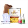 DR HONEY hair removal gold wax knife, strips with heater and after wax oil & per wax gel aply all body skine (men and women) 595.5gm view 1