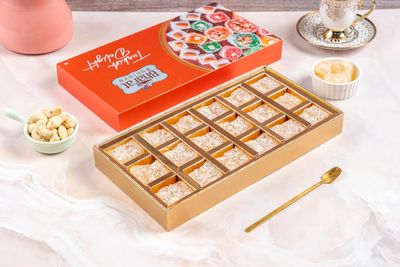 Bharat Baklava Cashew Delight Made with Cashew | Corn Starch and Sugar Syrup Turkish Delight (12 Piece)