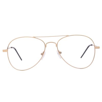 ARN OPTICALS - Aviator Progressive Reading Glasses,Anti Glare And Blue Cut For Men Women Power +1.00 +1.25 +1.50 +1.75 +2.00 +2.25 +2.50 +2.75 +3.00 (Medium, Distance Zero/Near +3.00, Golden)