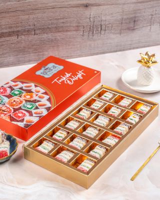 Bharat Baklava Basha Delight | Corn Starch | Chocolate and Sugar Syrup | Baklava Delight (18 Piece)
