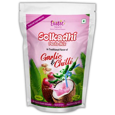 Solkadhi  Garlic & Chilli Flavor  Solkadhi Paste Mix By Exotic Treats | Add water and serve | Make four glasses in 1 Pack