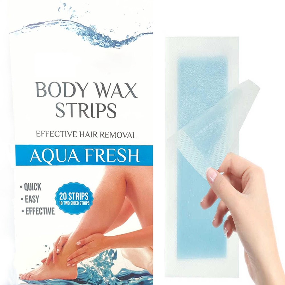 ZUGAD Hair Removal Waxing Strips for Eyebrows Face Upper Lip Chin Facial, Leg Hand, Bikini, Arms Hair Wax Strips for Home and Salon for Women and Girls - 20 pcs. (Aqua Fresh)