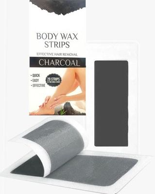 ZEELPETAL Hair Removal Waxing Strips for Eyebrows Face Upper Lip Chin Facial Wax Strips for Home and Salon for Women and Girls - 20 pc, Multi. (Charcoal)