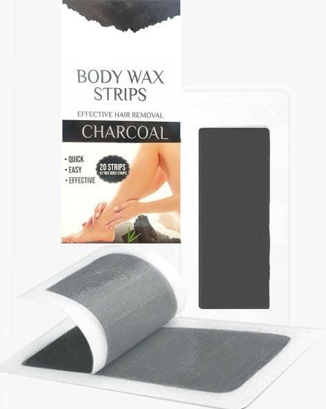 ZEELPETAL Hair Removal Waxing Strips for Eyebrows Face Upper Lip Chin Facial Wax Strips for Home and Salon for Women and Girls - 20 pc, Multi. (Charcoal)