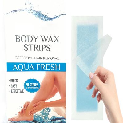 ZEELPETAL Hair Removal Waxing Strips for Eyebrows Face Upper Lip Chin Facial Wax Strips for Home and Salon for Women and Girls - 20 pc, Multi. (Aqua Fresh)