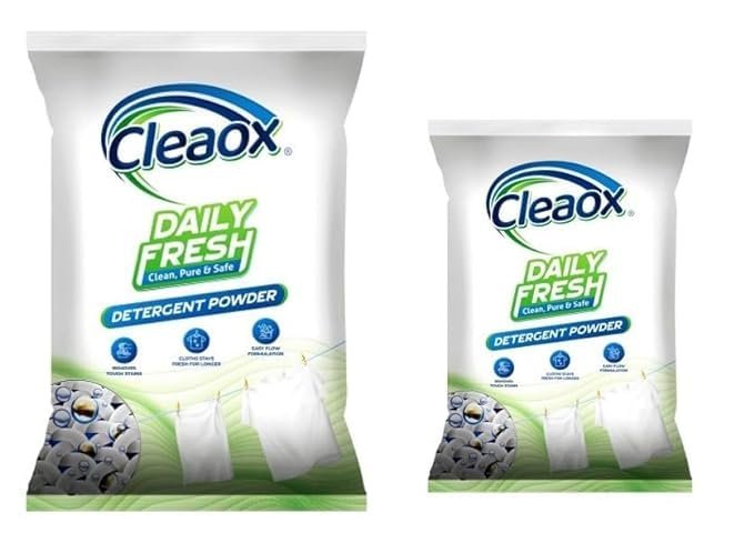 Cleaox Detergent Powder For Sami Automatic Washing Machine and Hand Wash (Daily Fresh, Set of 2-1 kg & 4 kg)