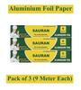 9 Meter Pack of 3 Silver Aluminium Foil Wrap for Food Packing, Cooking, Baking(FP9) view 2