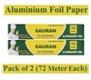 72 Meter Pack of 2 Silver Aluminium Foil Wrap for Food Packing, Cooking, Baking(FP9) view 2