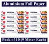9 Meter Pack of 10 Silver Aluminium Foil Wrap for Food Packing, Cooking, Baking(FP10) view 2