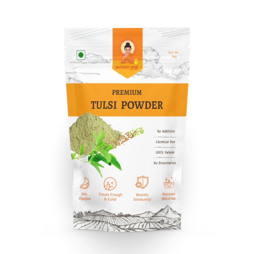 Ancient Yogi || Tulsi Powder by Ancient Yogi - Holy Basil for Immune Support and Stress Relief (100gms (Pack of 2))