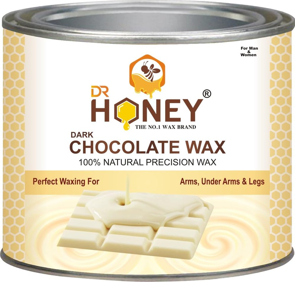 DR HONEY hair removal wax White Chocolate Wax | Pure Natural - No Skin Burn | For Sensitive Skin with Elastic and Creamy Texture - Fully Body Wax for All Hair and Skin Type 598gm (white)
